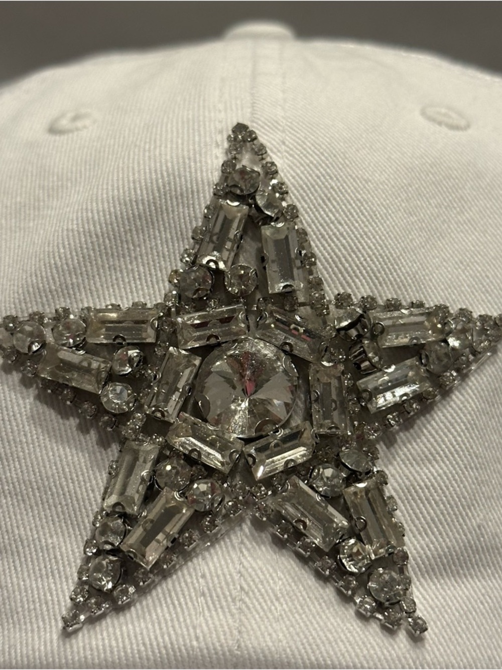 Alabama Girl White Baseball Cap with Crystal Star Accent - Picture 4 of 5